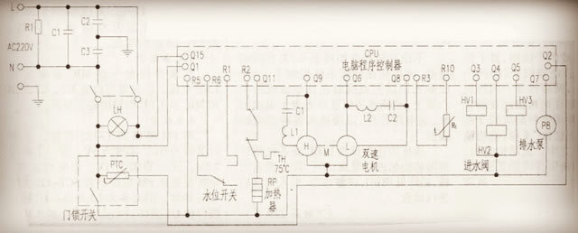 小鸭xqg50-808洗衣机电路图